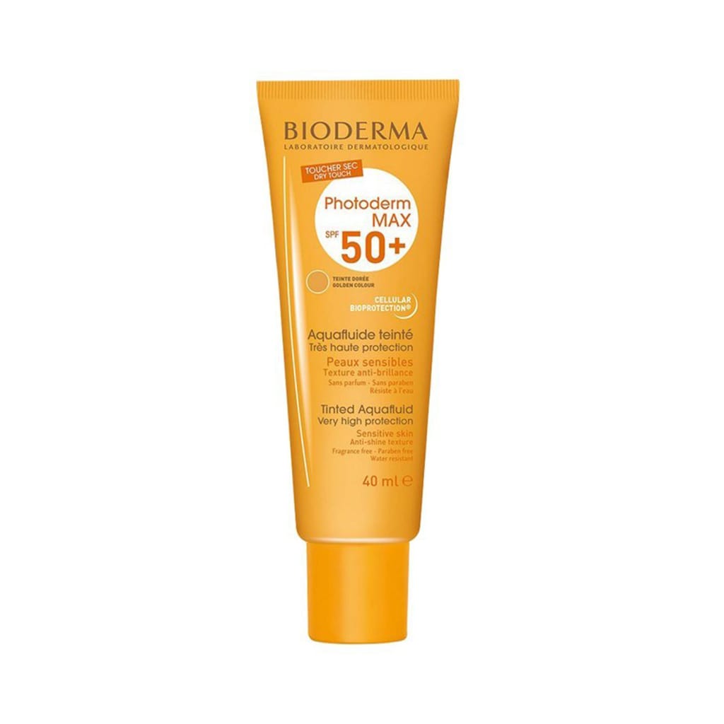 کرم ضد آفتاب بایودرما SPF50 مدل فتودرم آکوافلوئید بژ روشن